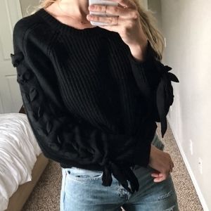Sienna Sky Small Black Sweater with bow detail